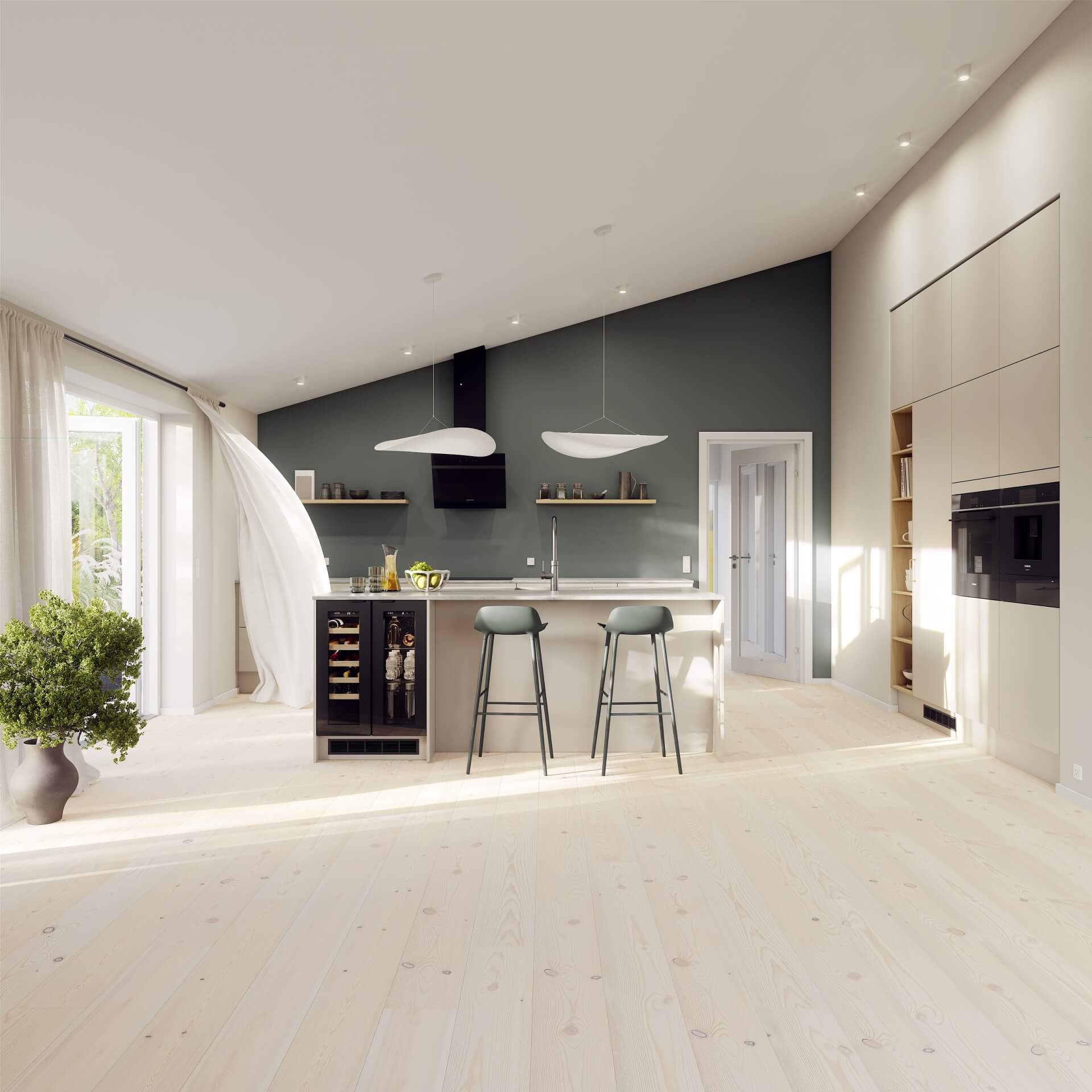 Modern by Designa kjøkken i beige laminat