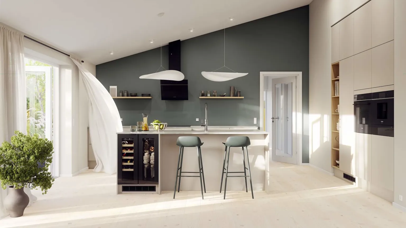 Modern by Designa kjøkken i beige laminat