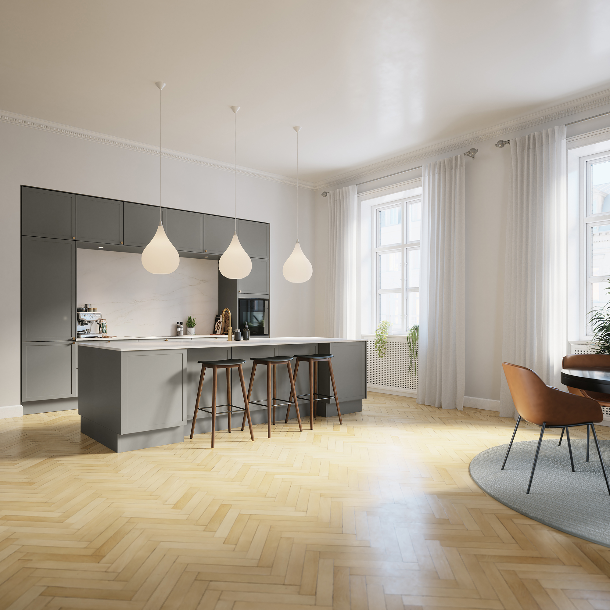 Classic by Designa kjøkken i gråbrun ramme