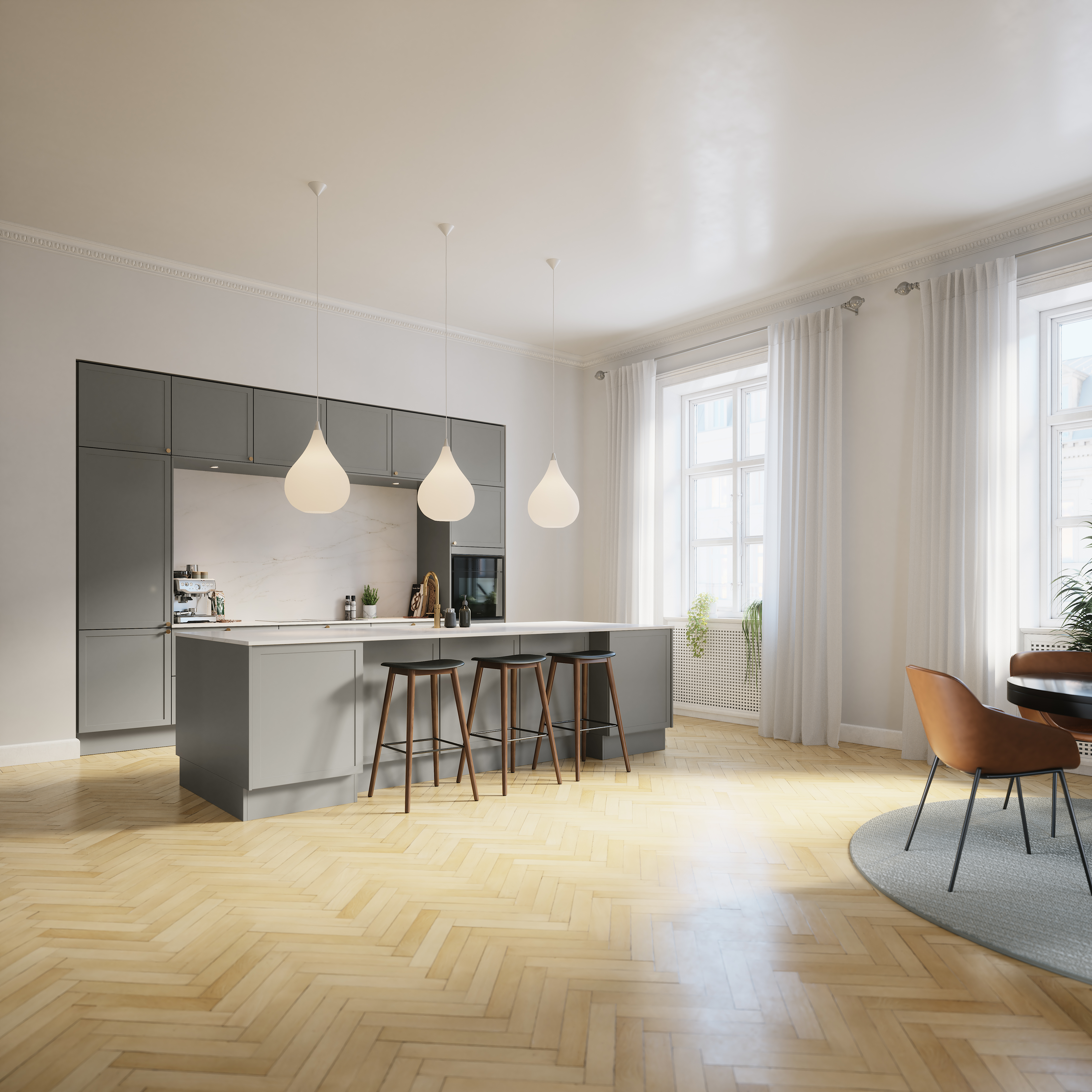 Classic by Designa kjøkken i gråbrun ramme