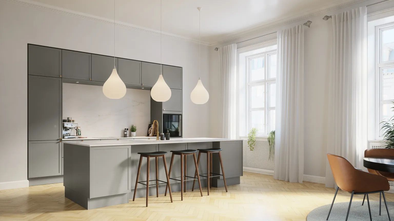 Classic by Designa kjøkken i gråbrun ramme