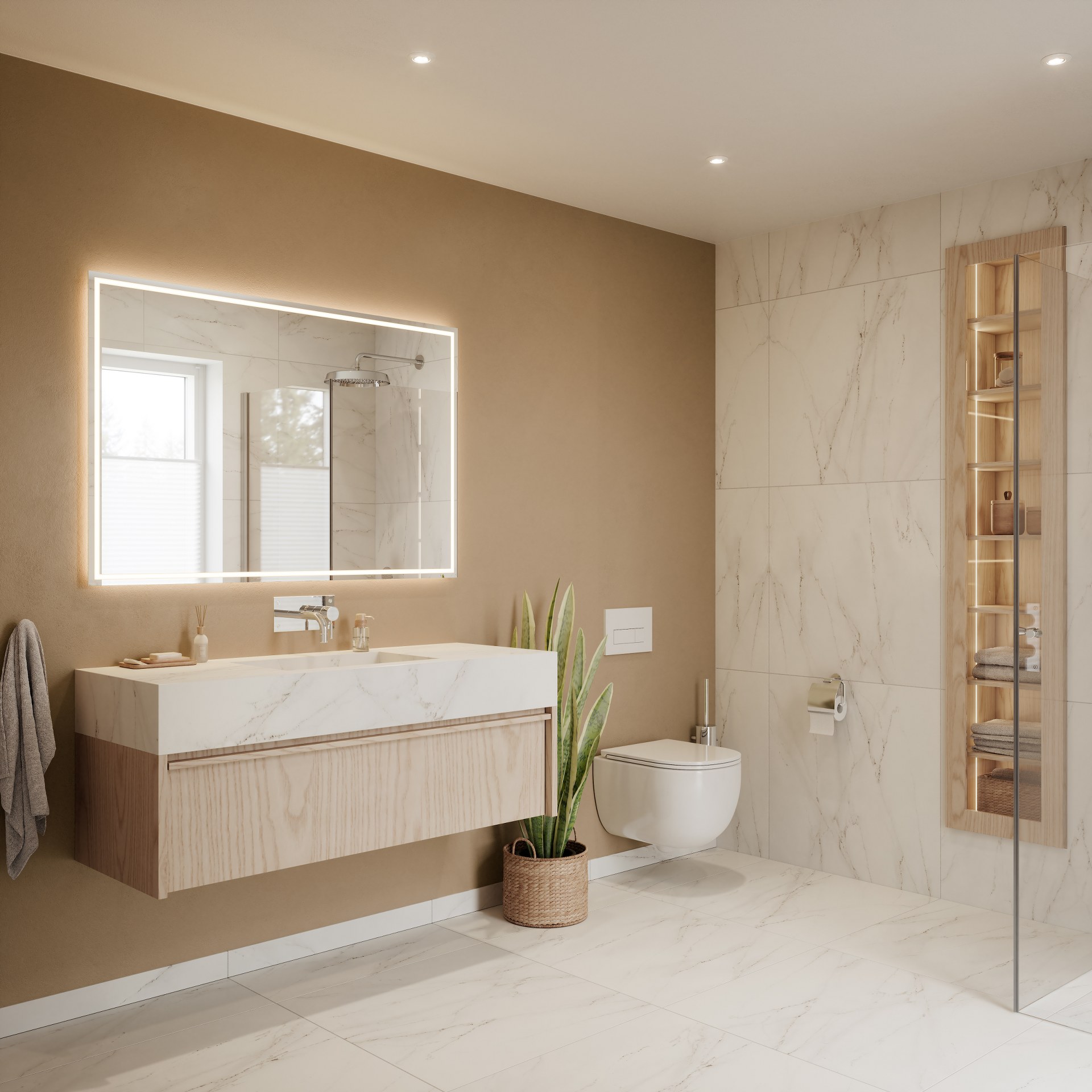 Nature by Designa bad i rustik hvit ask 