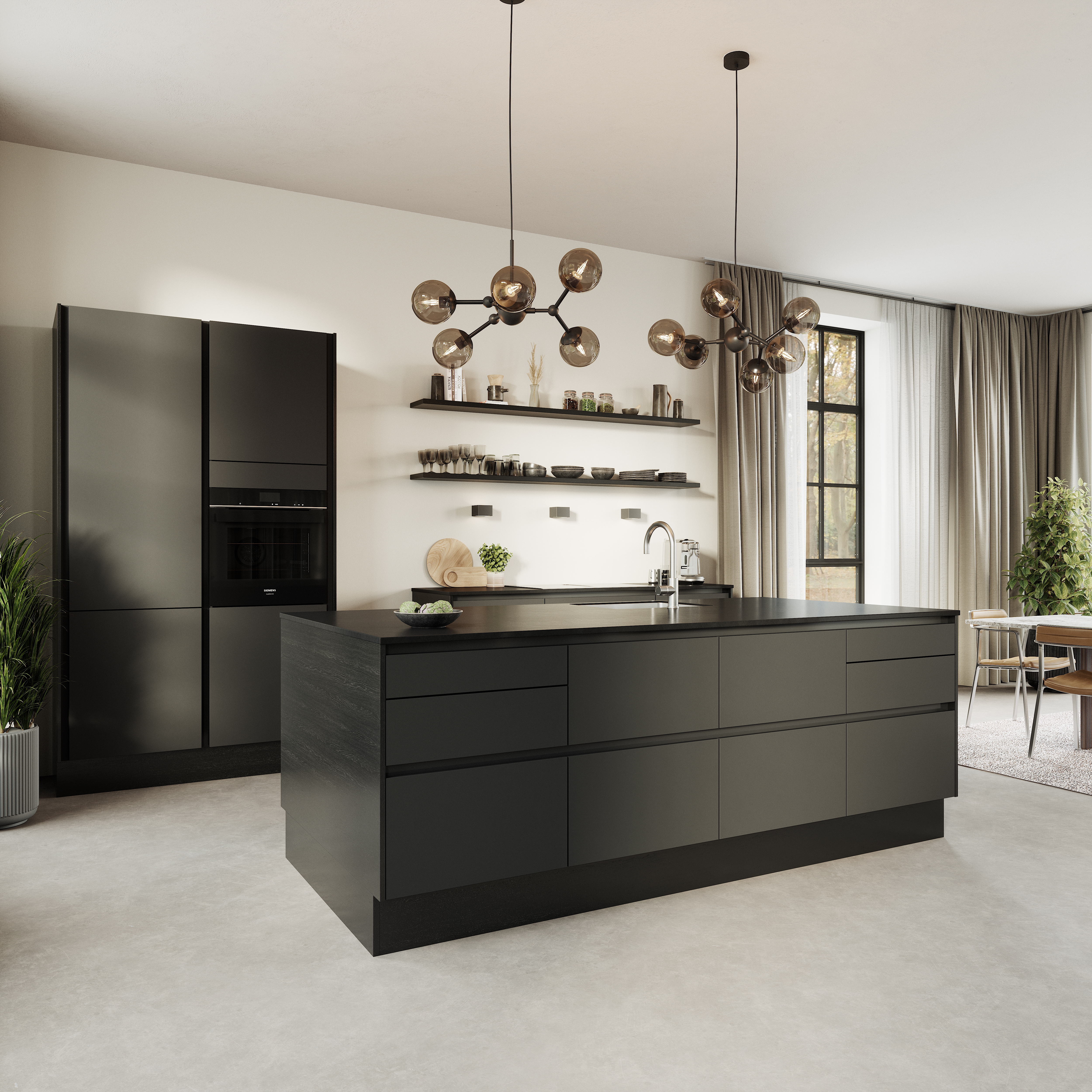 Nature by Designa Axis kjøkken i linoleum antrasitt