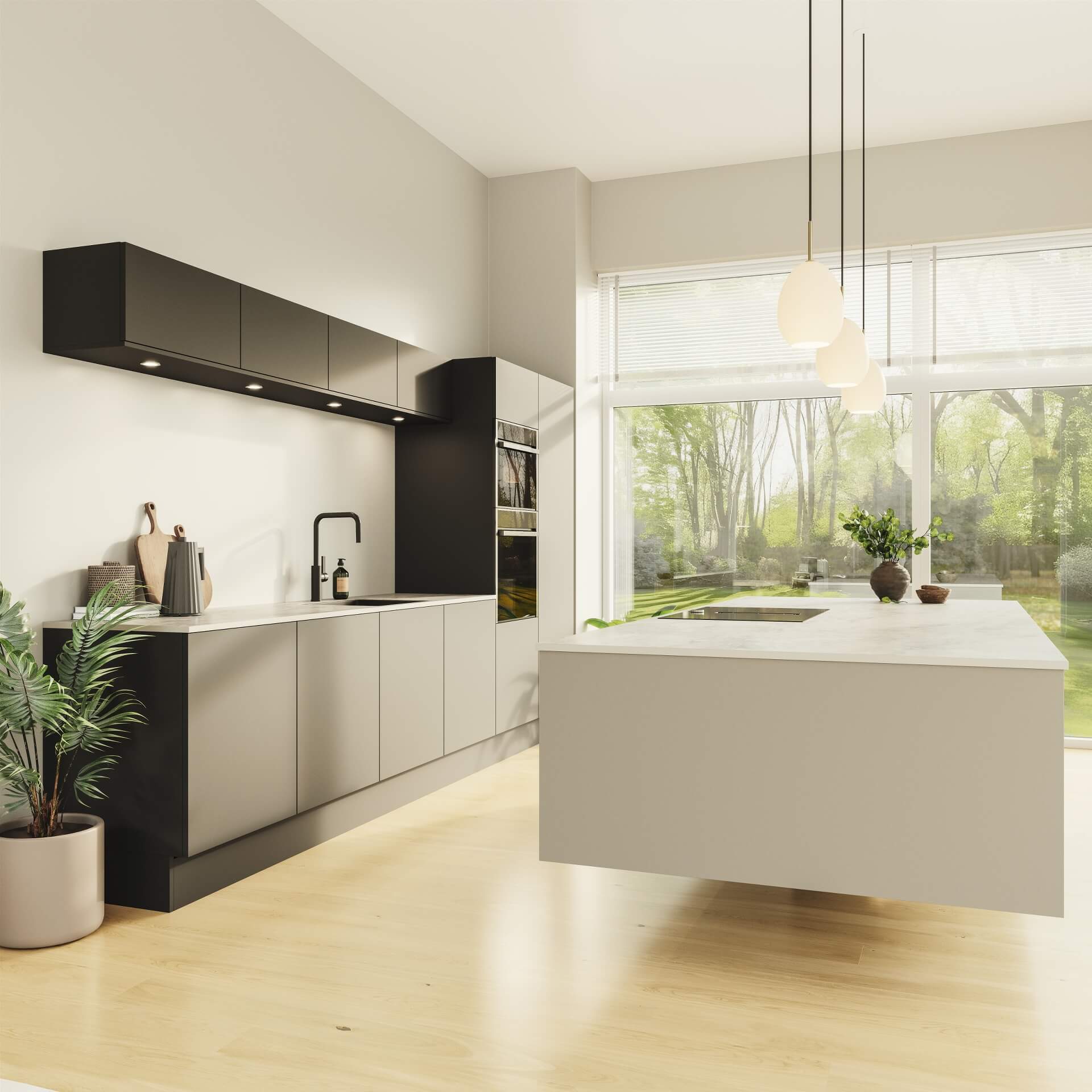 Silk by Designa kjøkken i ultramat svart og ultramat beige