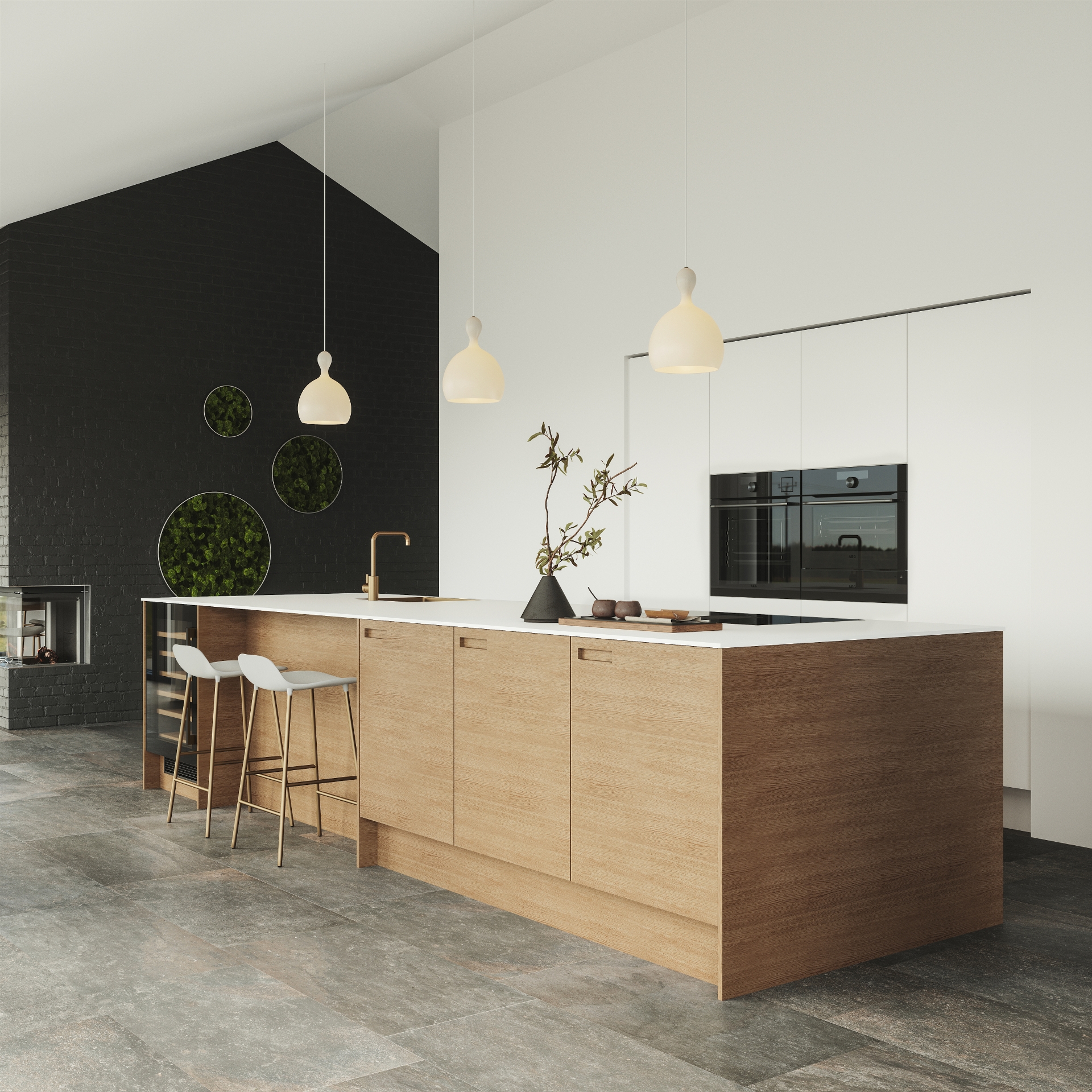 Nature by Designa kjøkken natur eik og Color by Designa hvit