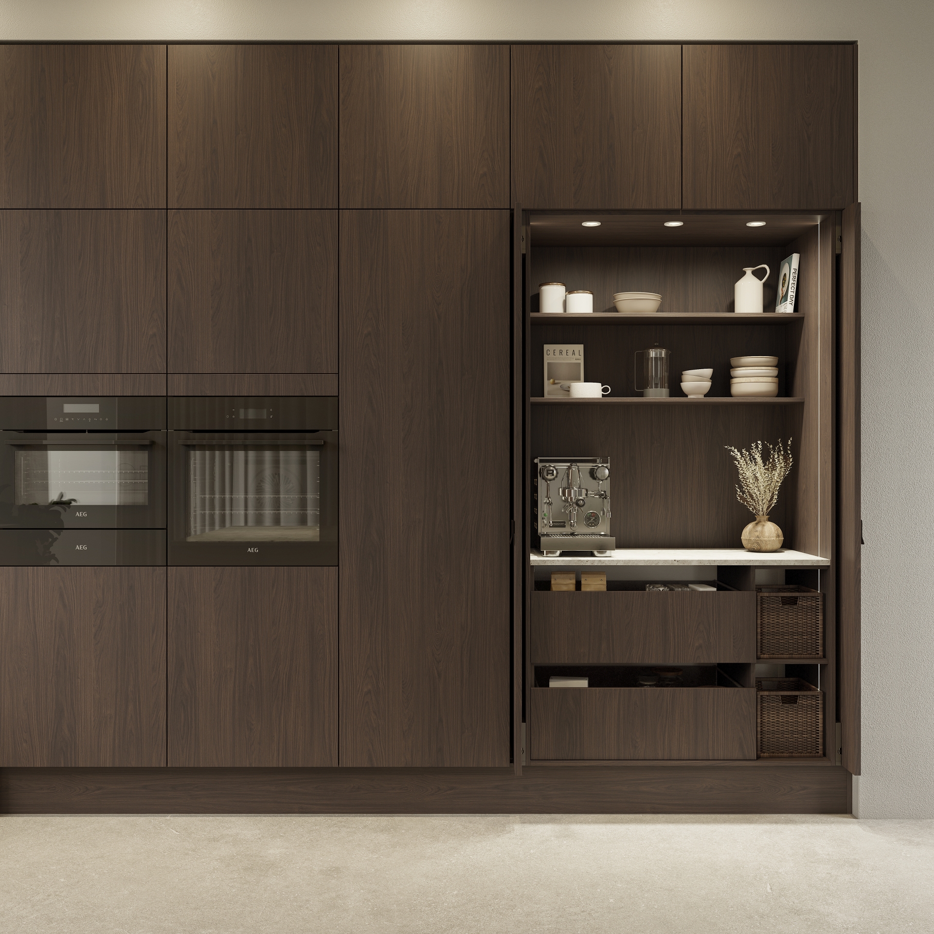 Modern by Designa mørk eik kjøkken