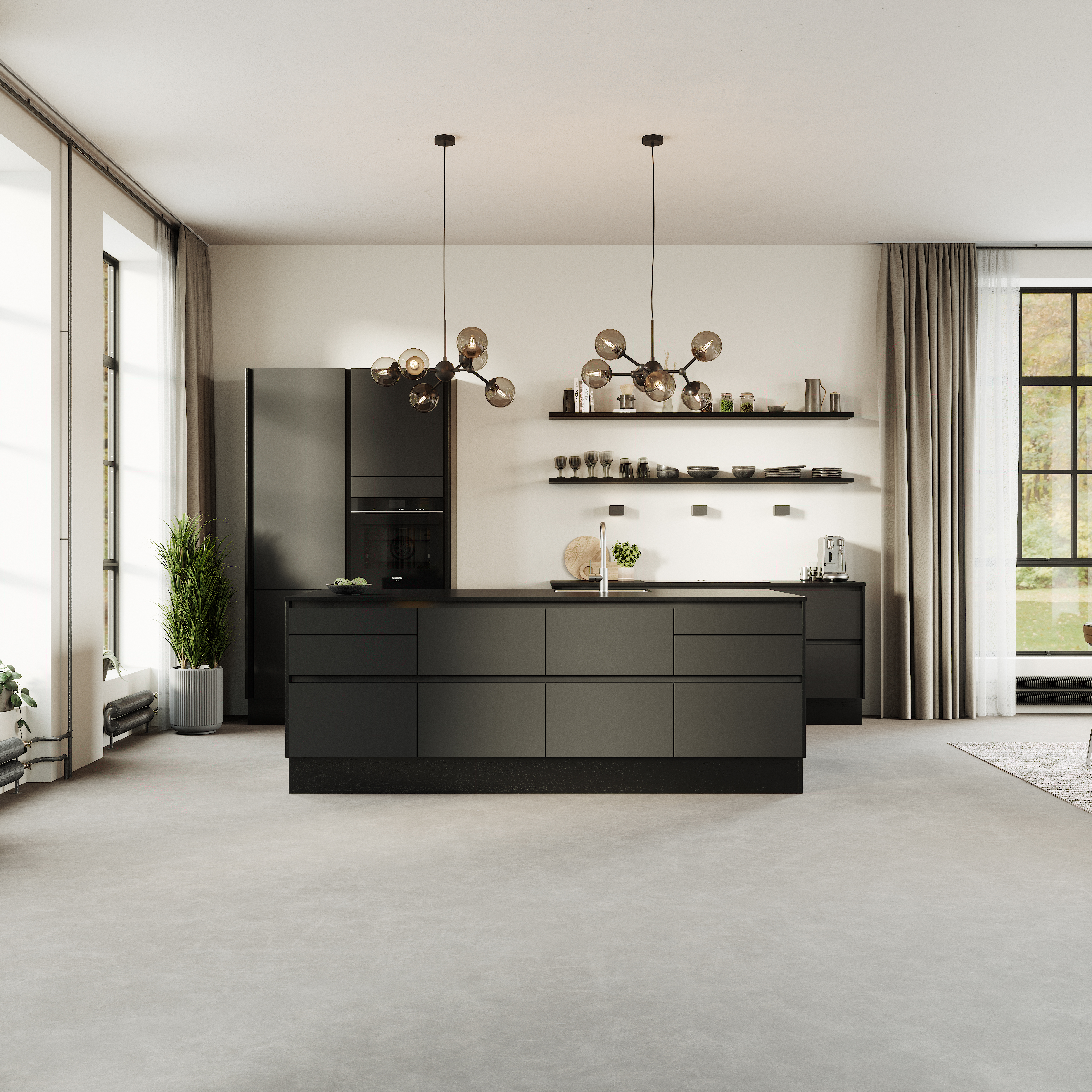 Nature by Designa Axis kjøkken i linoleum antrasitt