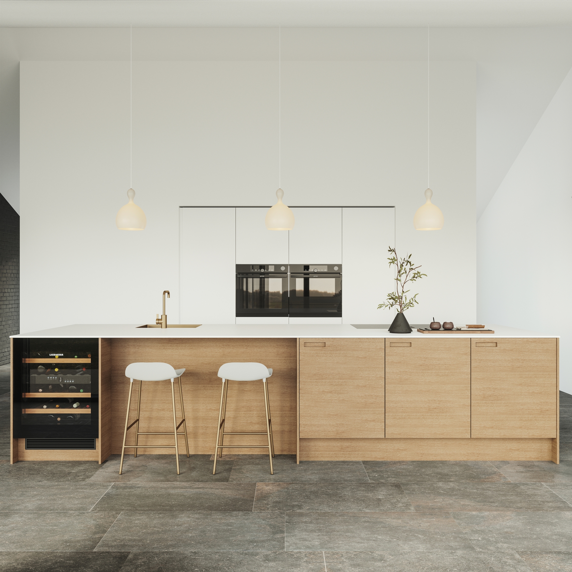 Nature by Designa kjøkken natur eik og Color by Designa hvit