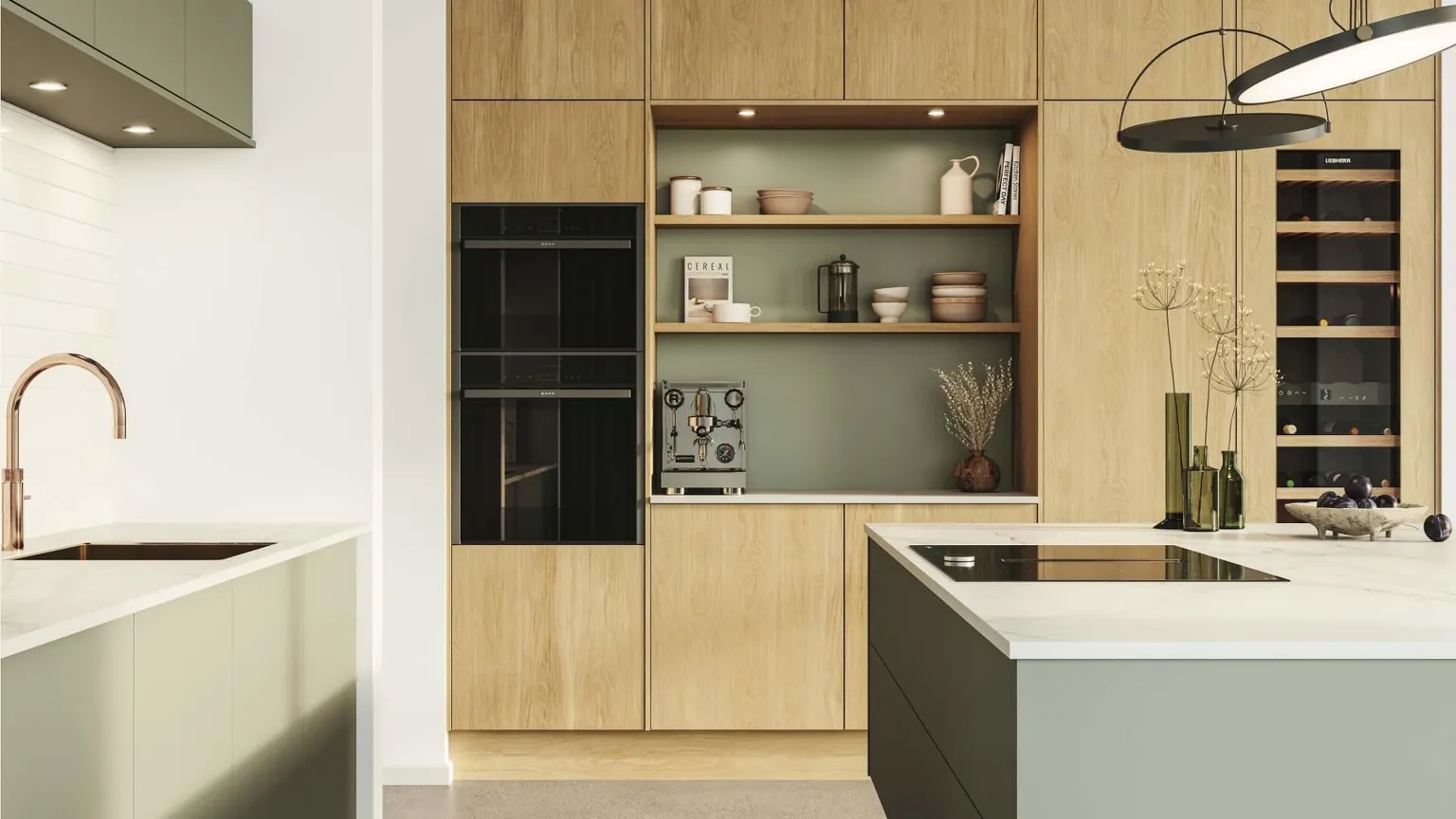 Silk by Designa kjøkken i ultramat svart og ultramat beige