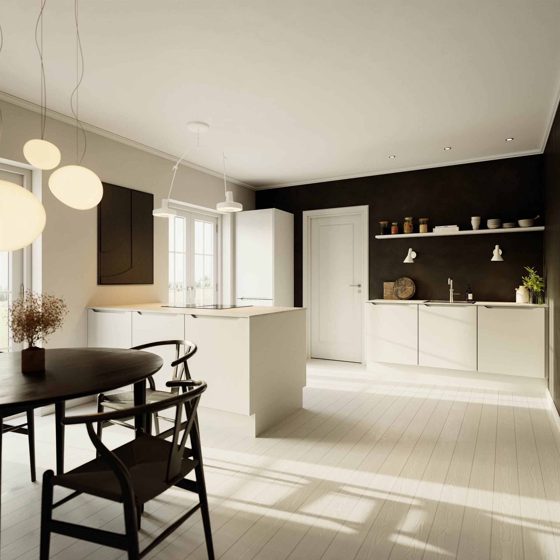 Modern by Designa kjøkken matt hvit recycled PET folie