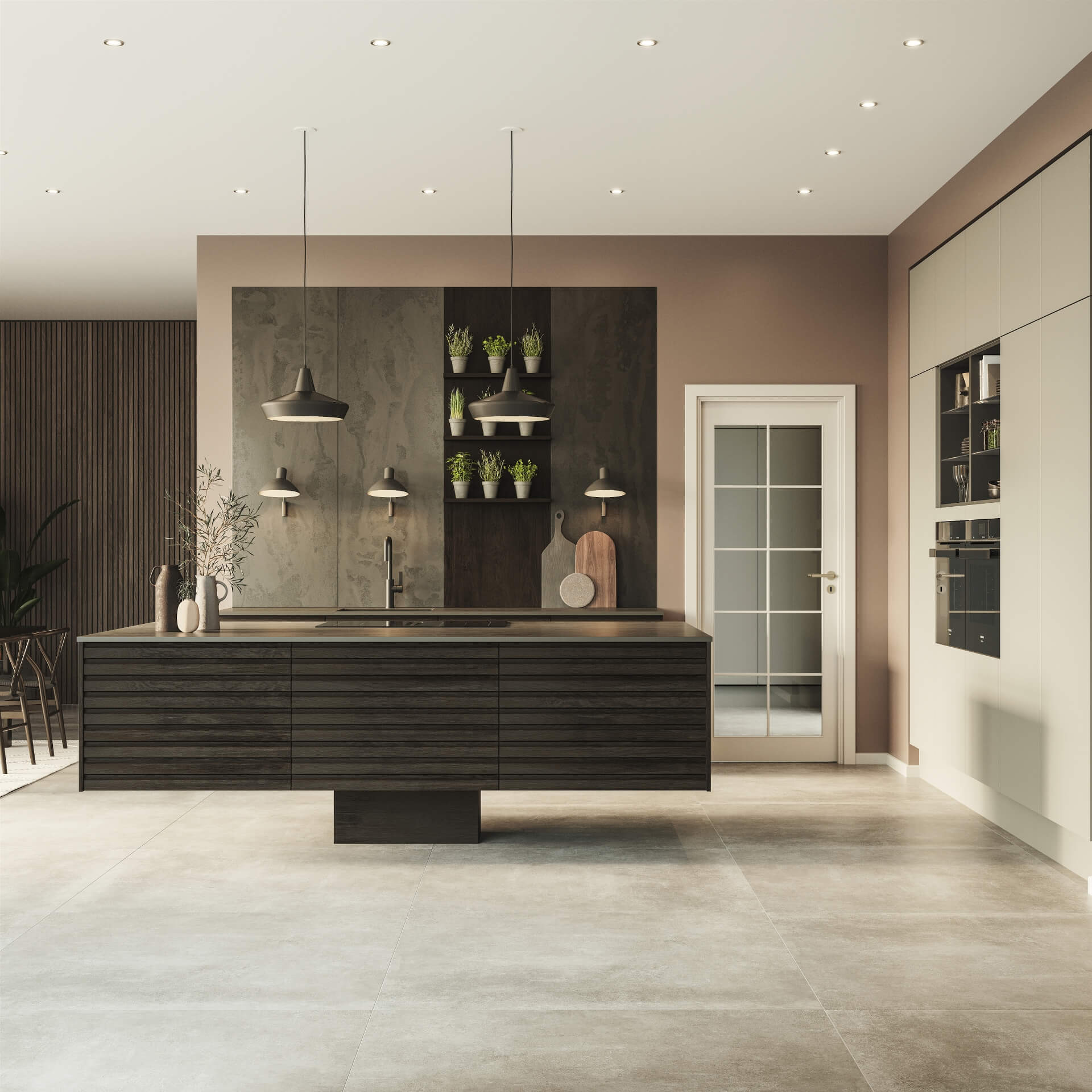 Nature by Designa kjøkken i rustikk mørk eik lameller