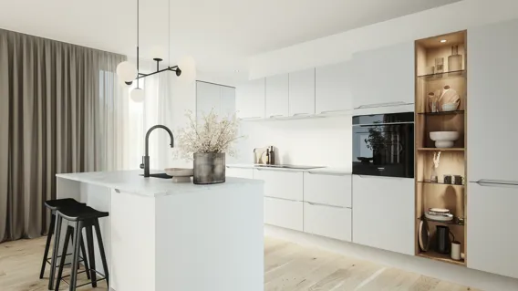 Modern by Designa kjøkken matt hvit recycled PET folie
