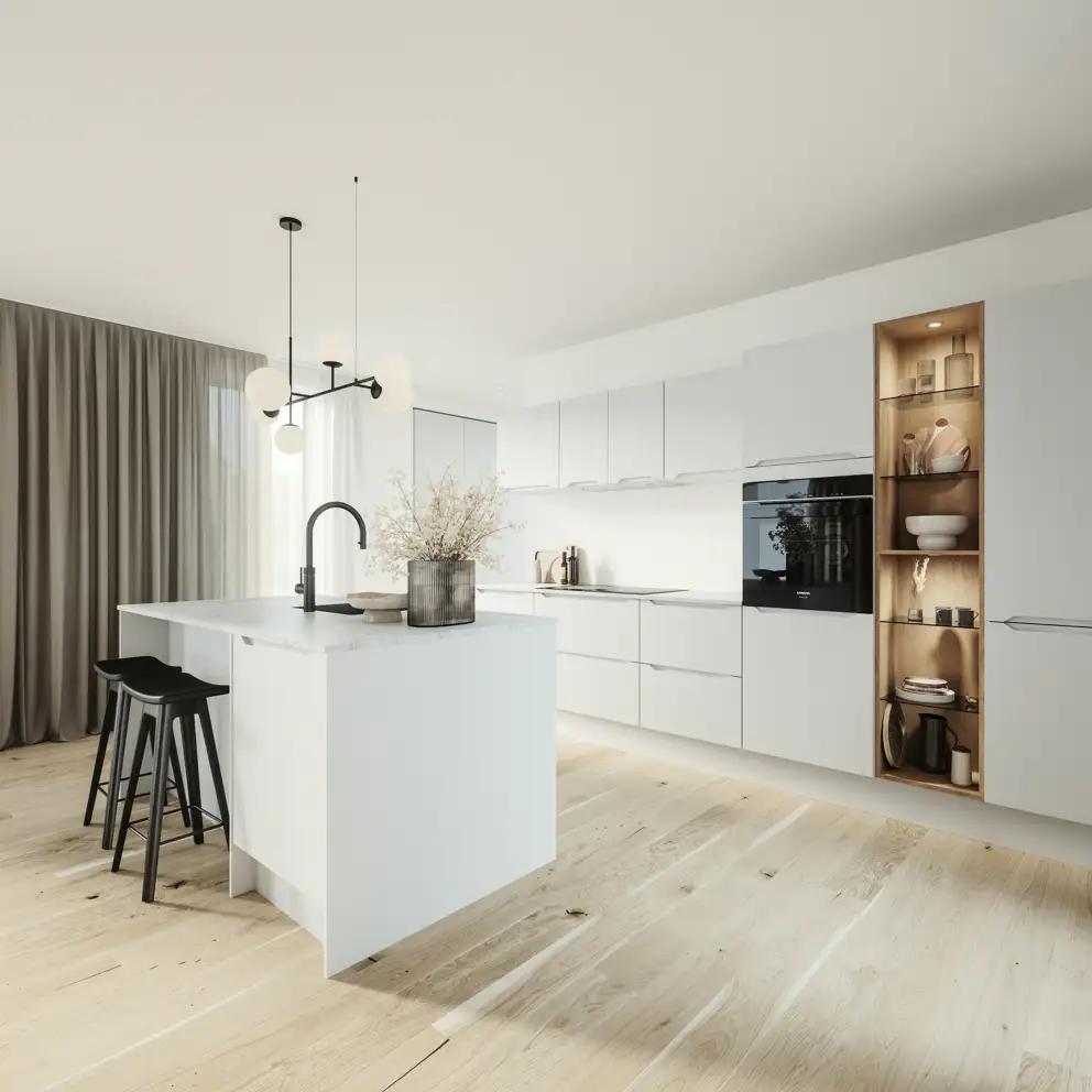 Modern by Designa kjøkken matt hvit recycled PET folie