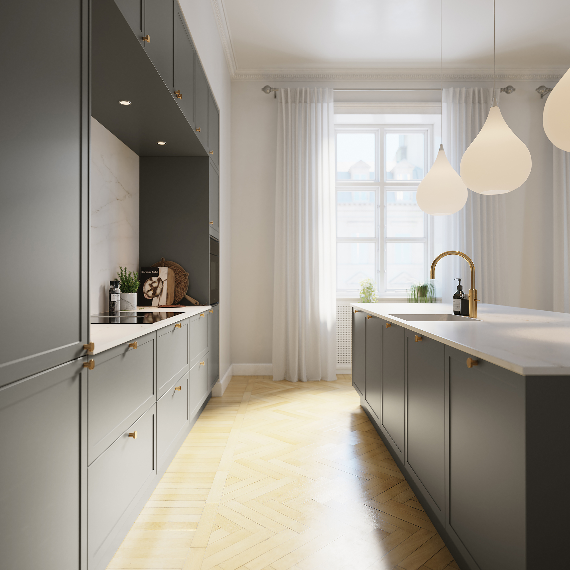 Classic by Designa kjøkken i gråbrun ramme