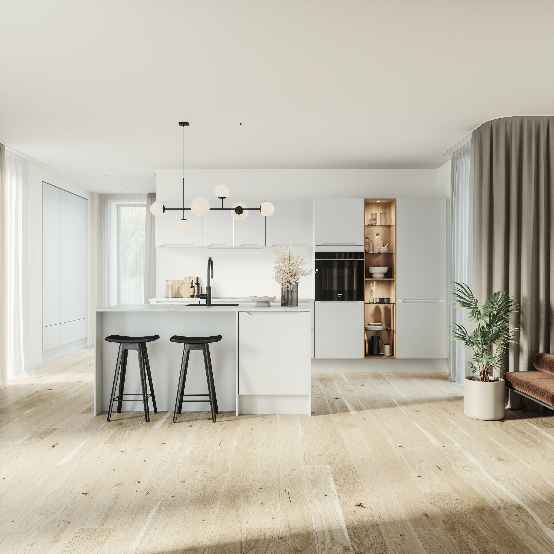 Modern by Designa kjøkken matt hvit recycled PET folie