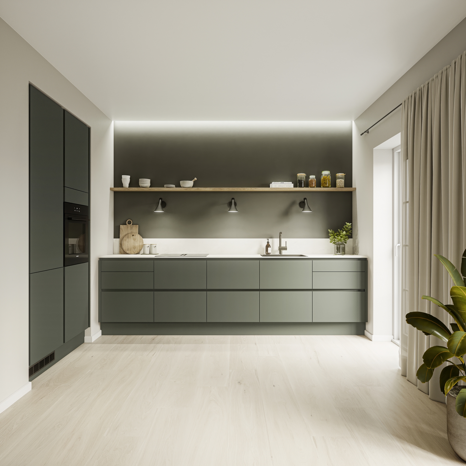 Color by Designa oliven grønn kjøkken