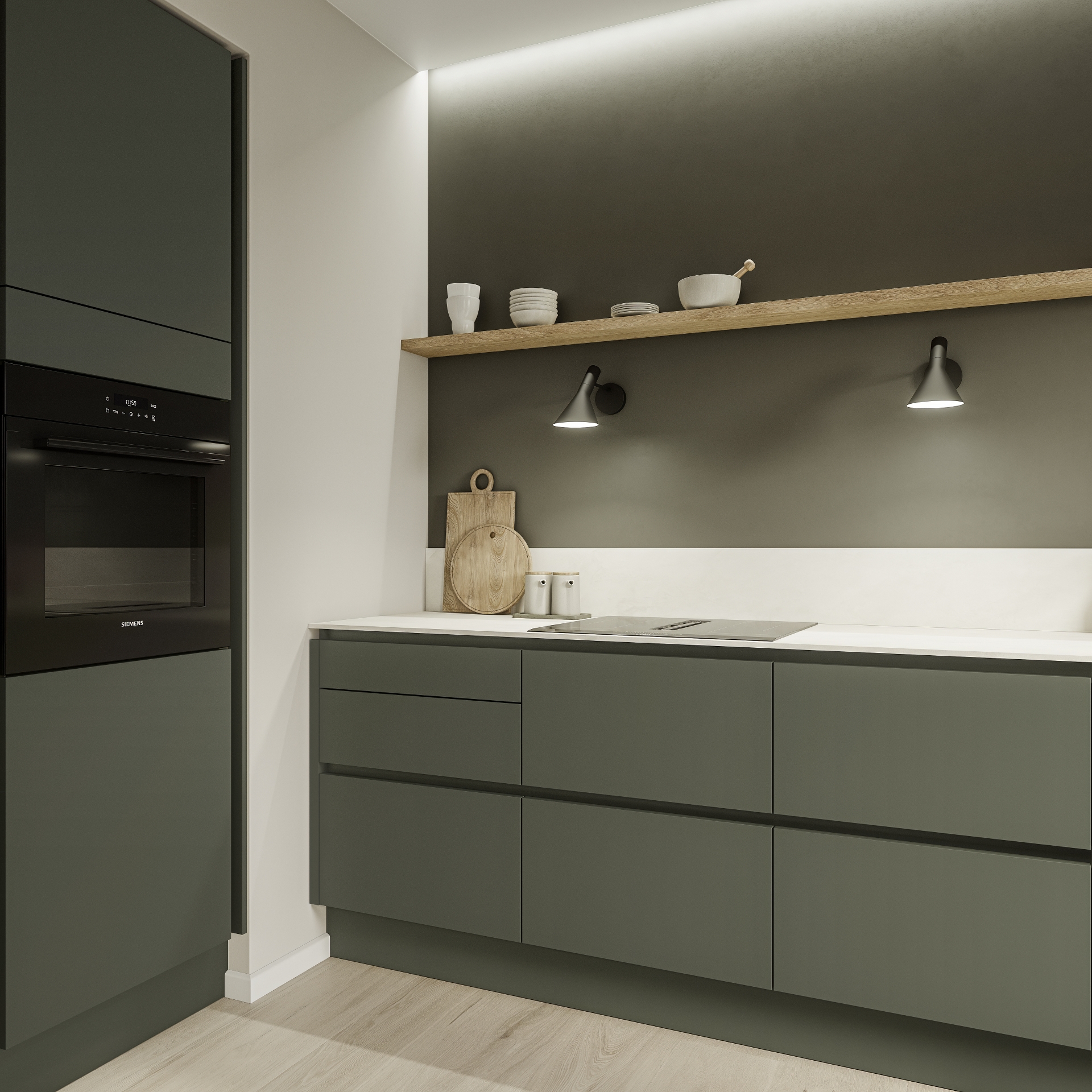 Color by Designa oliven grønn kjøkken