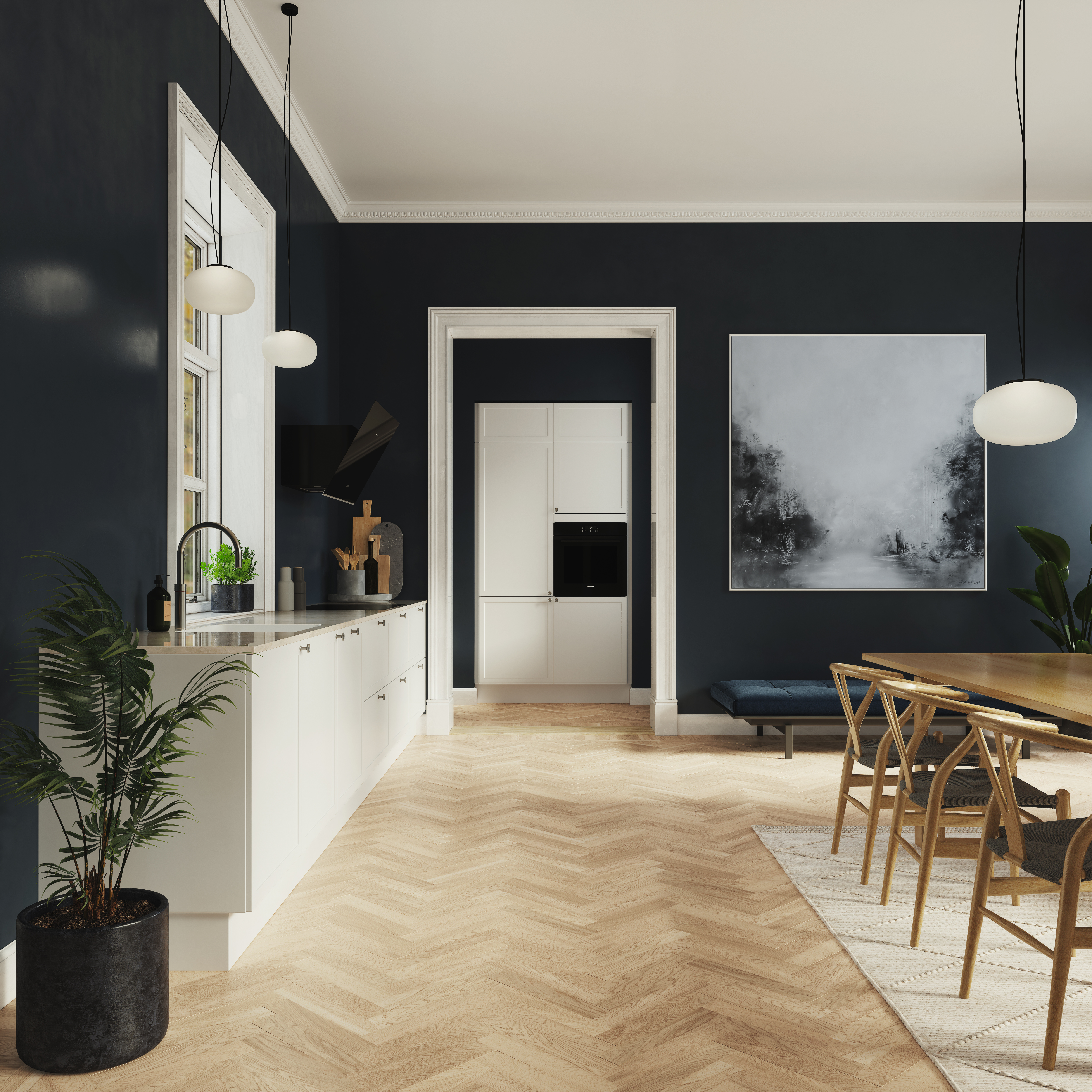 Classic by Designa kjøkken i hvit ramme