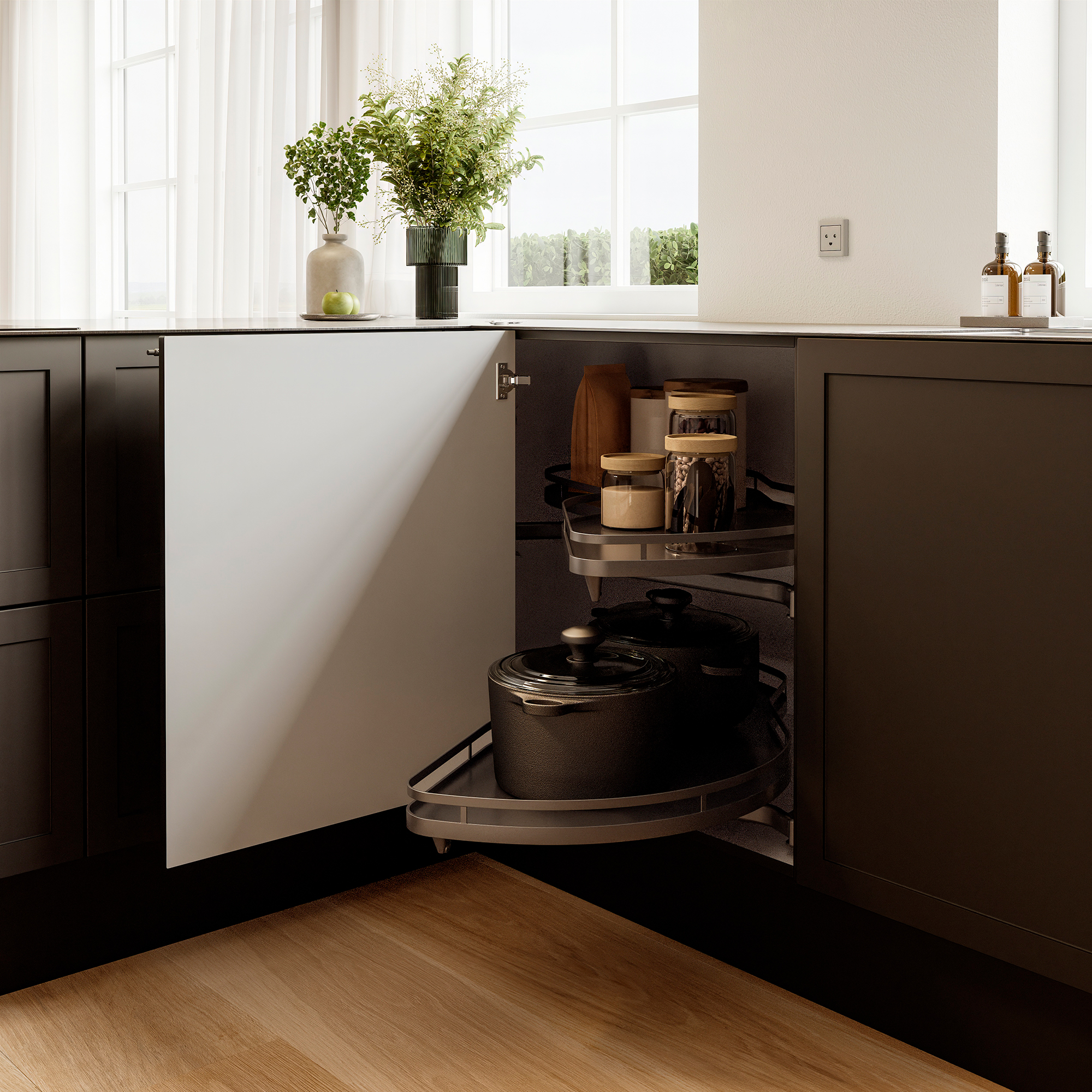 Vinkelkjøkkenet er en populær og allsidig løsning for mange hjem. Du får maksimal utnyttelse av plassen, godt arbeidsflyt og plass til hele familien.